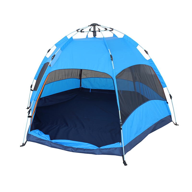 Polyester 185t dengan pu coating quick-open buka empat-orang Tent Camping Tent TN1921-2